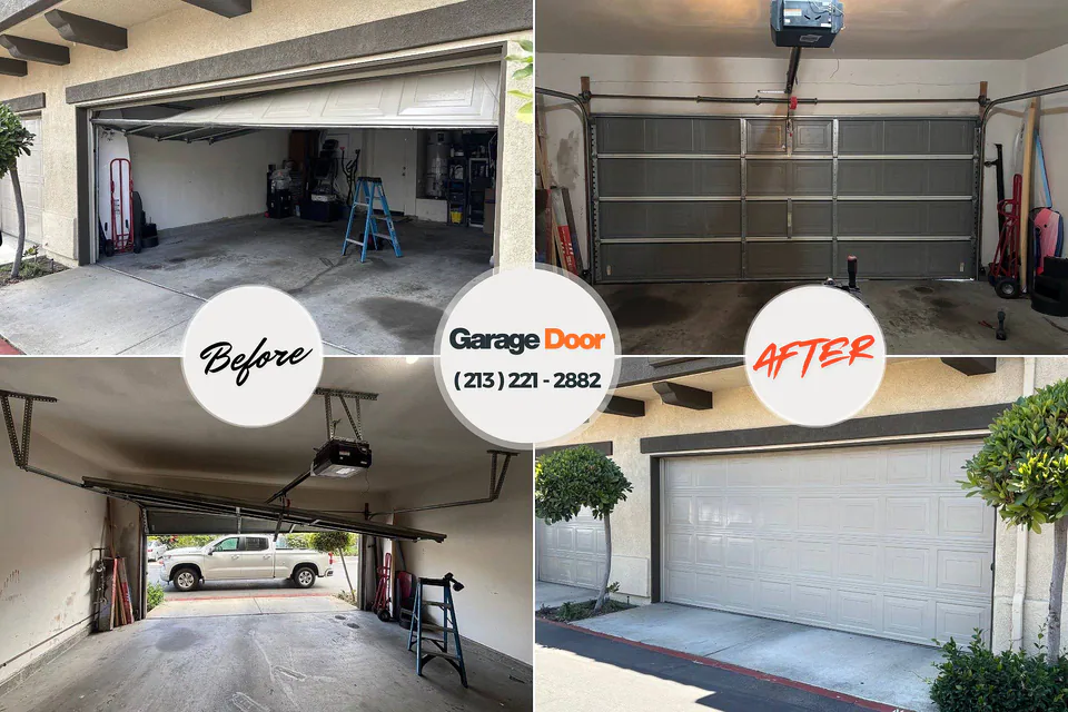 Before and after: garage door repair Loretto, PA